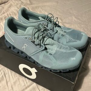 Brand new On Cloud Monochrome shoes. Sea green. Size 12. Never worn.